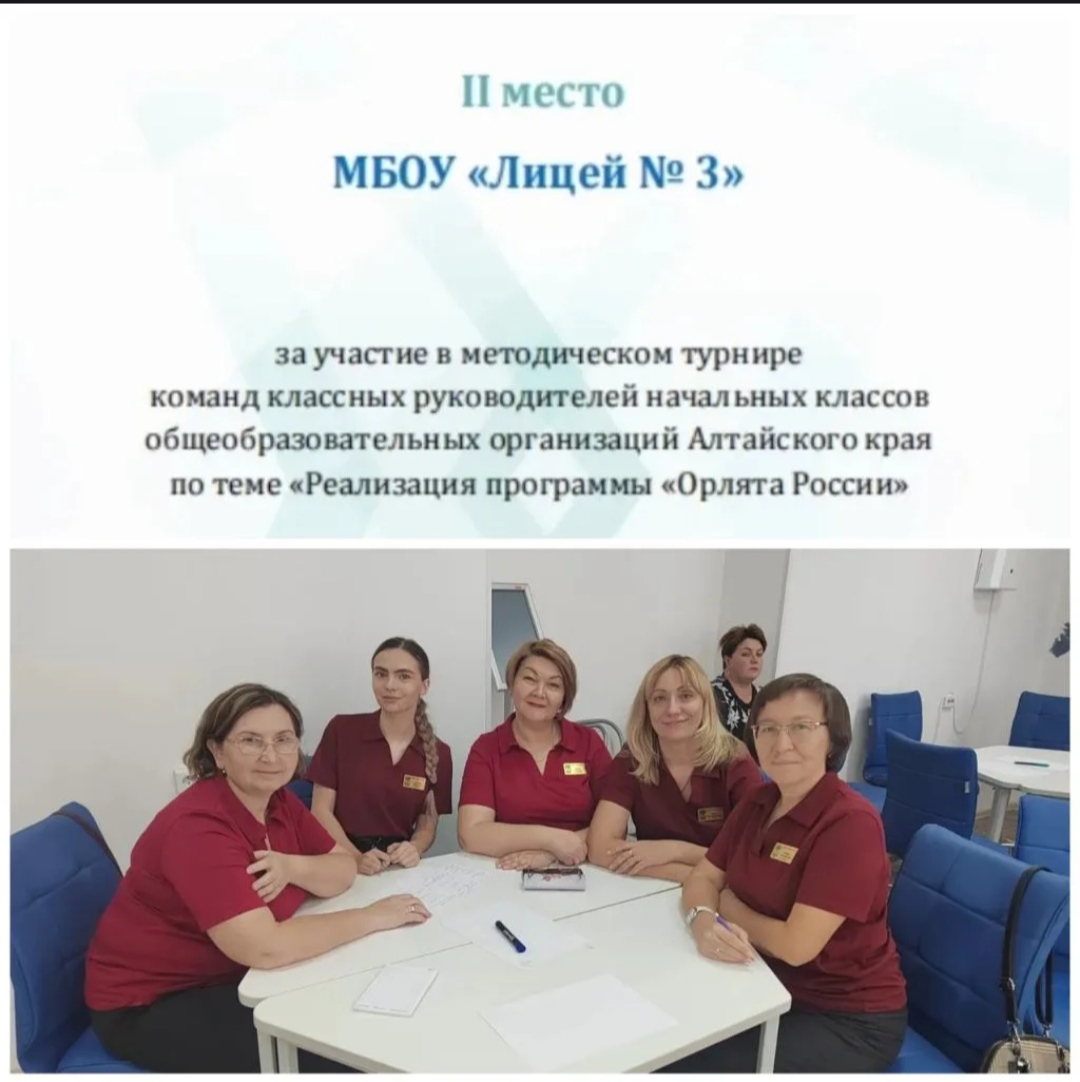 II место в краевом  методическом турнире  команд классных руководителей.